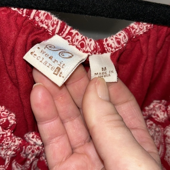 SO Wear It Declare It Red Boho Dress Size Medium - Picture 3 of 5